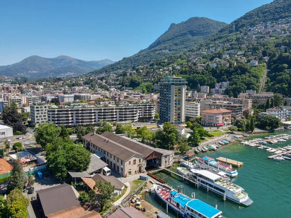 Vista Reale Lugano Parte Italiana Della Svizzera — Foto Stock