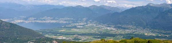 Vista Valle Magadino Lago Maggiore Suiza — Foto de Stock