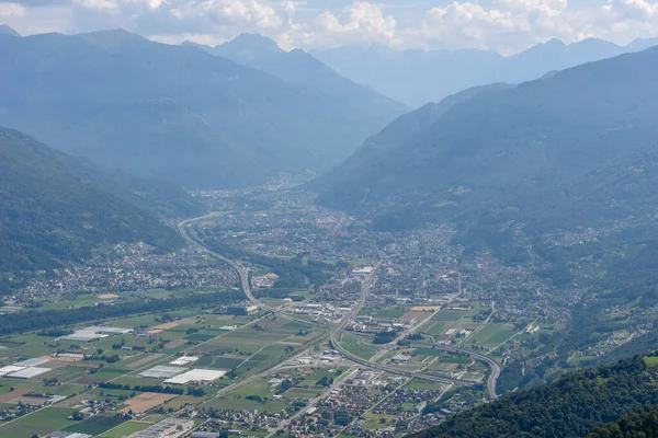 Blick Von Bellinzona Auf Das Magadino Tal Der Schweiz — Stockfoto