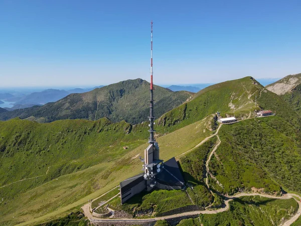 Antena Trasmisyjna Szczycie Góry Tamaro Alpach Szwajcarskich — Zdjęcie stockowe