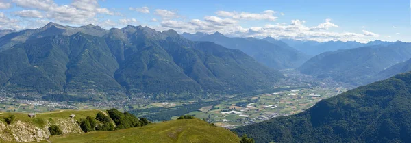 View at Bellinzona on Magadino valley in Switzerland