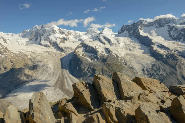 Sviçre Alplerinde Zermatt Üzerindeki Gornergrat Buzulu — Stok fotoğraf