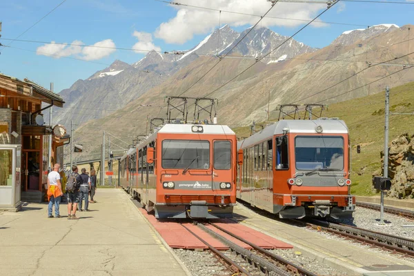 Zermatt Ελβετία Ιουλίου 2020 Τρένο Για Gornergrat Πάνω Από Zermatt — Φωτογραφία Αρχείου