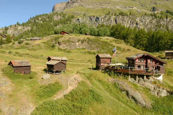 Dorf Blatten Über Zermatt Den Schweizer Alpen — Stockfoto