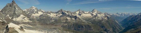 Utsikt Från Berget Lilla Matterhorn Över Zermatt Schweiziska Alperna — Stockfoto