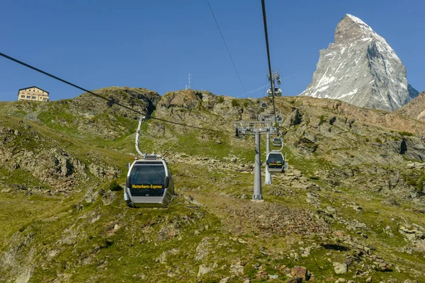 Zermatt Suiza 20Julio 2020 Manera Cable Para Montar Pequeño Matterhorn — Foto de Stock