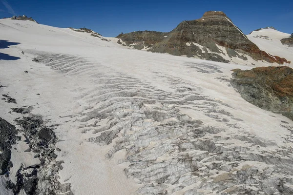 Theodul Glaciär Vid Lilla Matterhorn Över Zermatt Schweiziska Alperna — Stockfoto