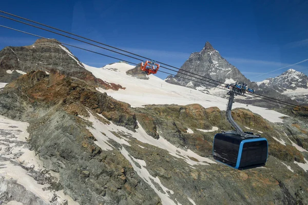 Funivia Montare Piccolo Cervino Zermatt Sulle Alpi Svizzere — Foto Stock