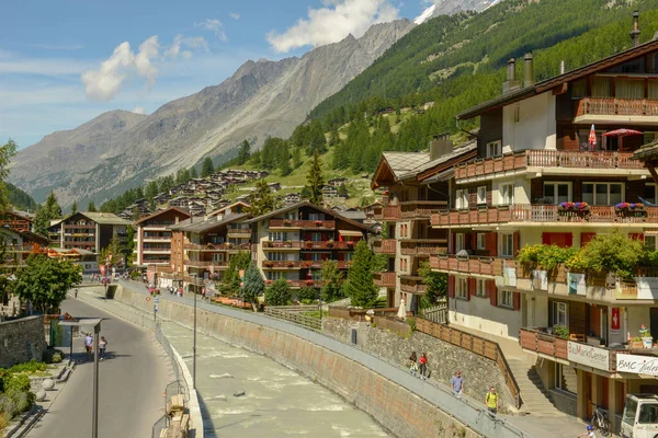 Zermatt Švýcarsko Července 2020 Město Zermatt Švýcarských Alpách — Stock fotografie