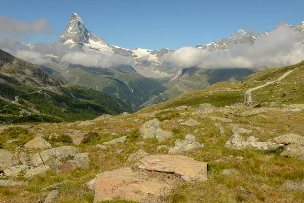 Landschap Met Berg Matterhorn Zermatt Zwitserse Alpen — Stockfoto