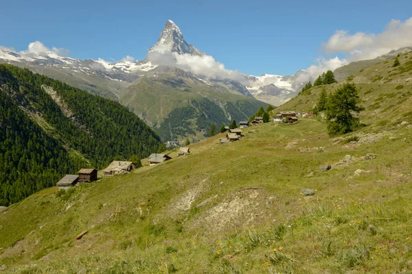 Landschap Met Berg Matterhorn Zermatt Zwitserse Alpen — Stockfoto