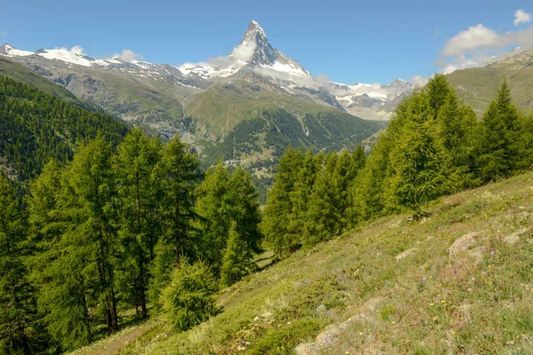 Landschap Met Berg Matterhorn Zermatt Zwitserse Alpen — Stockfoto