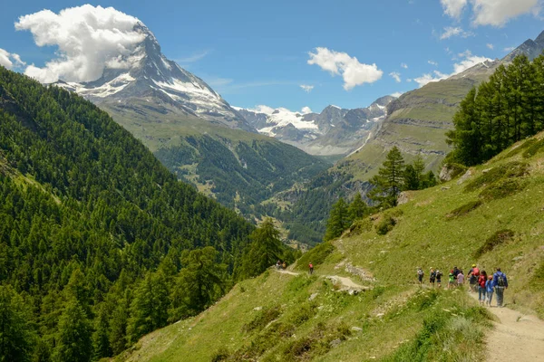 Zermatt Schweiz Juli 2020 Landschaft Mit Matterhorn Über Zermatt Den — Stockfoto