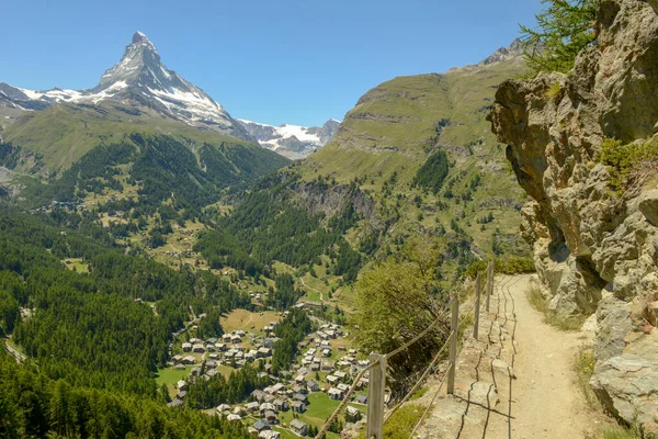 Landschap Met Berg Matterhorn Zermatt Zwitserse Alpen — Stockfoto