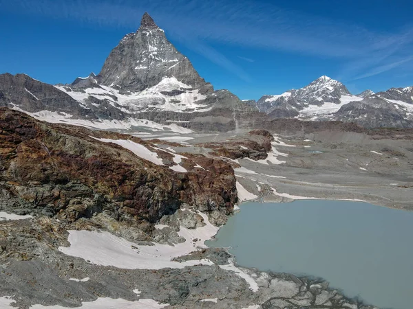 Landschaft Mit Matterhorn Trockener Steg Über Zermatt Den Schweizer Alpen — Stockfoto