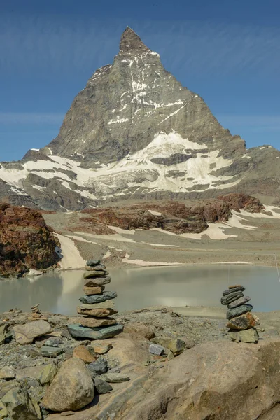 Landskap Med Berget Matterhorn Vid Trockener Steg Över Zermatt Schweiziska — Stockfoto