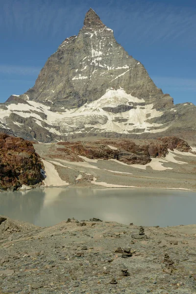 Landskap Med Berget Matterhorn Vid Trockener Steg Över Zermatt Schweiziska — Stockfoto