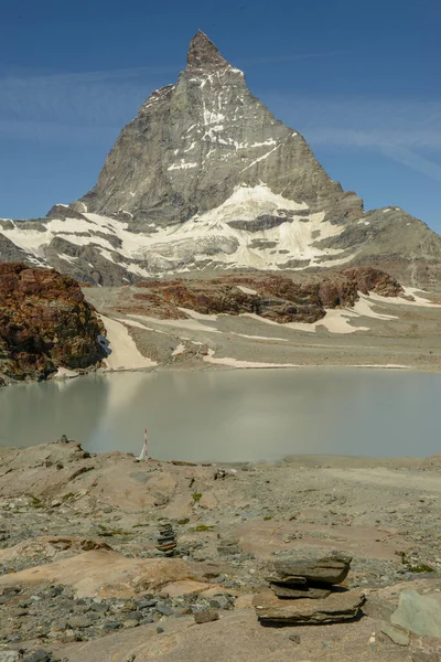 Landskap Med Berget Matterhorn Vid Trockener Steg Över Zermatt Schweiziska — Stockfoto