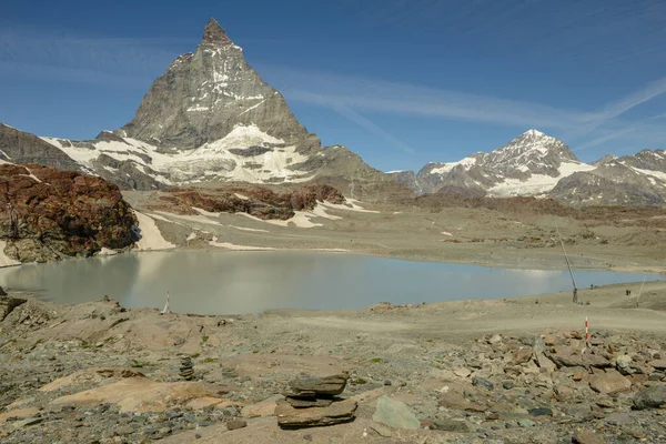 Landschaft Mit Matterhorn Trockener Steg Über Zermatt Den Schweizer Alpen — Stockfoto