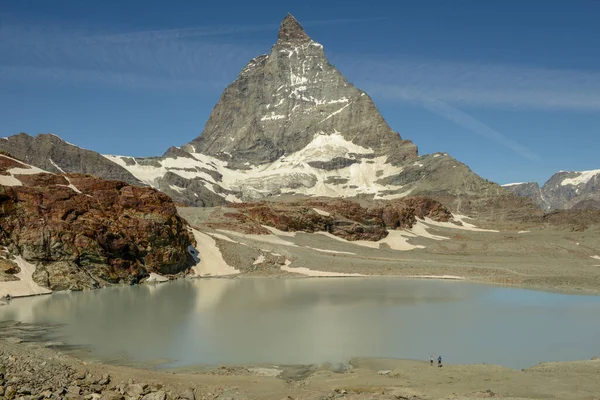 Landschaft Mit Matterhorn Trockener Steg Über Zermatt Den Schweizer Alpen — Stockfoto