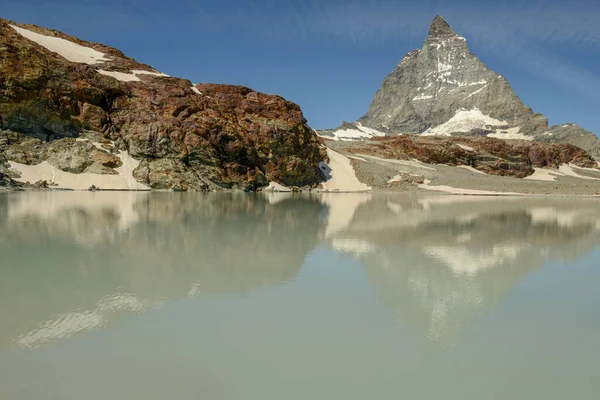 Landschaft Mit Matterhorn Trockener Steg Über Zermatt Den Schweizer Alpen — Stockfoto