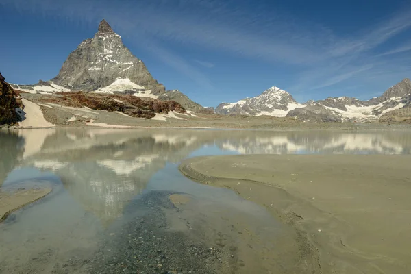 Landskap Med Berget Matterhorn Vid Trockener Steg Över Zermatt Schweiziska — Stockfoto