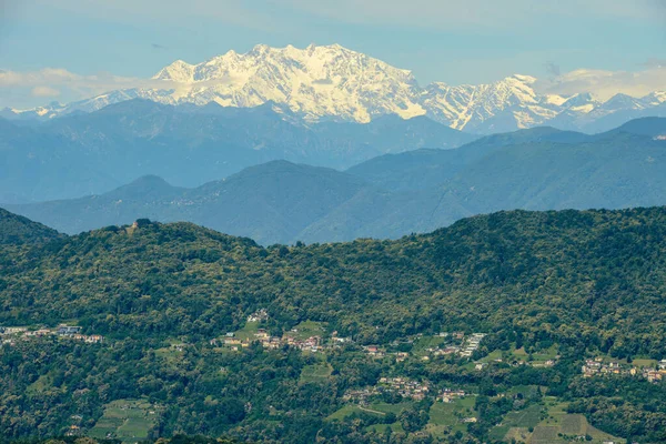 Vale Malcantone Com Alpes Suíços Monte Rosa Fundo — Fotografia de Stock