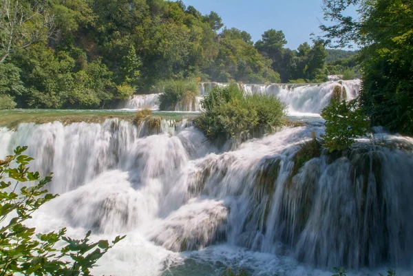 克罗地亚Krka国家公园的瀑布 — 图库照片