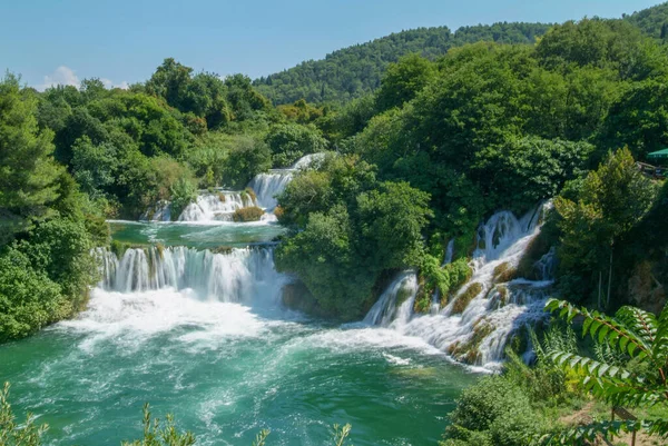 Krka Nemzeti Park Vízesései Horvátországban — Stock Fotó