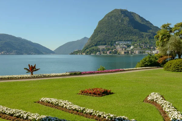 Ogród Botaniczny Jezioro Lugano Switzewrland — Zdjęcie stockowe