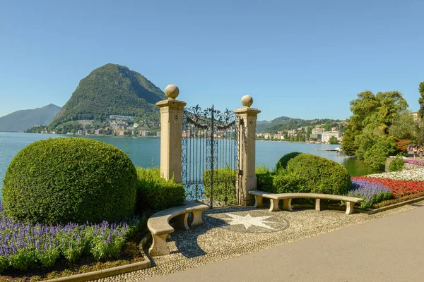 Jardim Botânico Lago Lugano Suíça — Fotografia de Stock