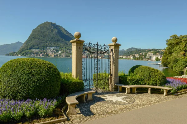 Botanische Tuin Het Meer Van Lugano Zwitserland — Stockfoto