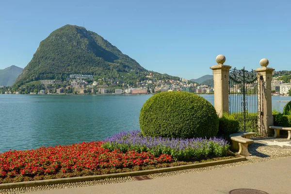 Botanische Tuin Het Meer Van Lugano Zwitserland — Stockfoto