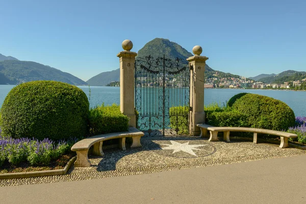 Ogród Botaniczny Jezioro Lugano Switzewrland — Zdjęcie stockowe