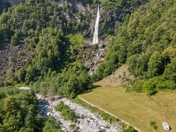 Cachoeira Foroglio Vale Bavona Parte Italiana Suíça — Fotografia de Stock