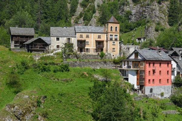 Village Fusio Sur Vallée Maggia Dans Partie Italienne Suisse — Photo