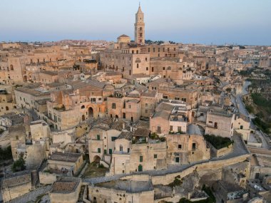 Matera 'nın İtalya' daki hava manzarası, Unesco dünya mirası