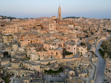 Matera 'nın İtalya' daki hava manzarası, Unesco dünya mirası
