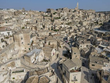 Matera 'nın İtalya' daki hava manzarası, Unesco dünya mirası