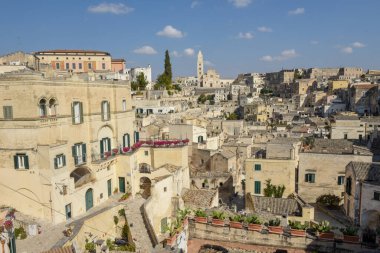 Matera 'nın İtalya, Unesco dünya mirası manzarası