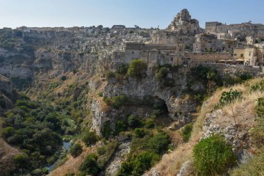 Matera 'nın İtalya, Unesco dünya mirası manzarası