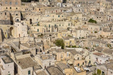 Matera, İtalya - 20 Eylül 2020: Matera 'nın İtalya' ya Bakışı, Unesco dünya mirası