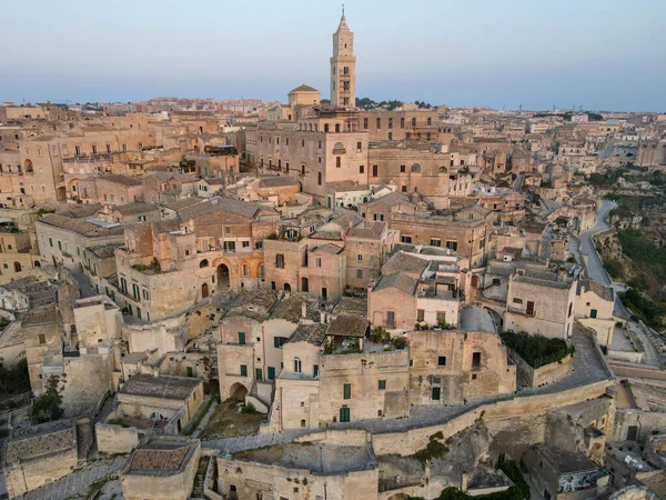 Luftaufnahme Von Matera Auf Italien Unesco Welterbe — Stockfoto