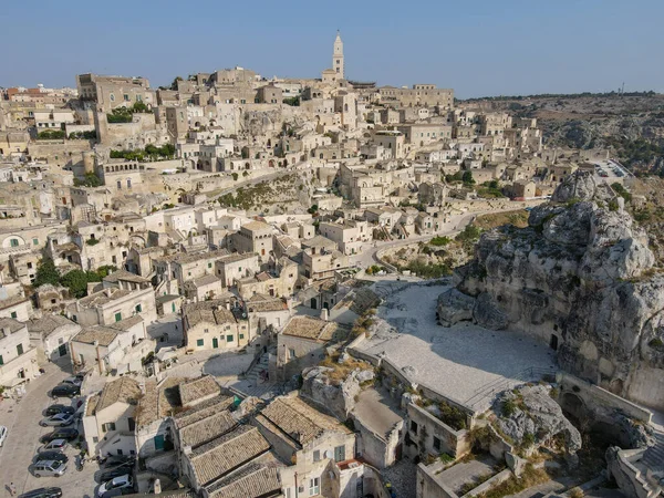 Αεροφωτογραφία Της Matera Στην Ιταλία Παγκόσμια Κληρονομιά Της Unesco — Φωτογραφία Αρχείου