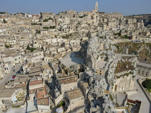 Matera Nın Talya Daki Hava Manzarası Unesco Dünya Mirası — Stok fotoğraf