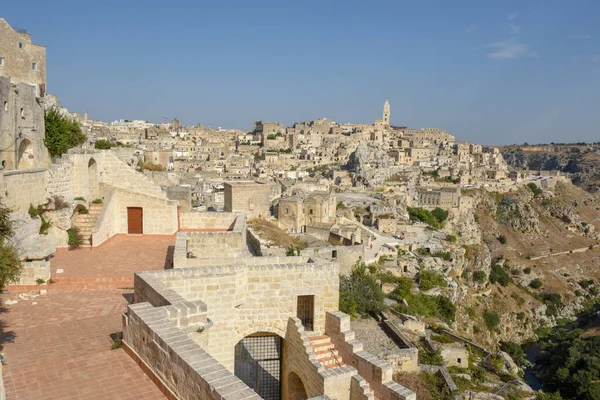 Άποψη Της Matera Στην Ιταλία Παγκόσμια Κληρονομιά Της Unesco — Φωτογραφία Αρχείου