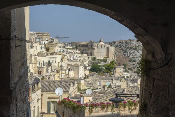 Vista Matera Itália Patrimônio Mundial Unesco — Fotografia de Stock