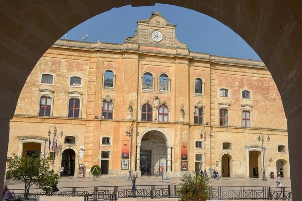 Matera Italië September 2020 Het Centrale Plein Van Vittorio Veneto — Stockfoto