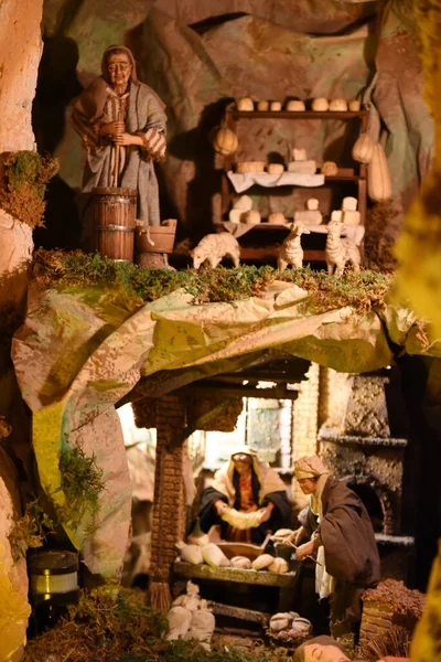 Reprezentacja Życia Betlejem Czasie Narodzin Jezusa — Zdjęcie stockowe