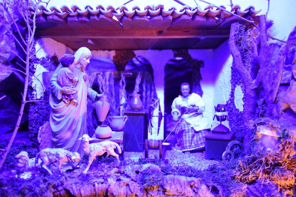 Vertegenwoordiging Van Het Leven Bethlehem Ten Tijde Van Geboorte Van — Stockfoto